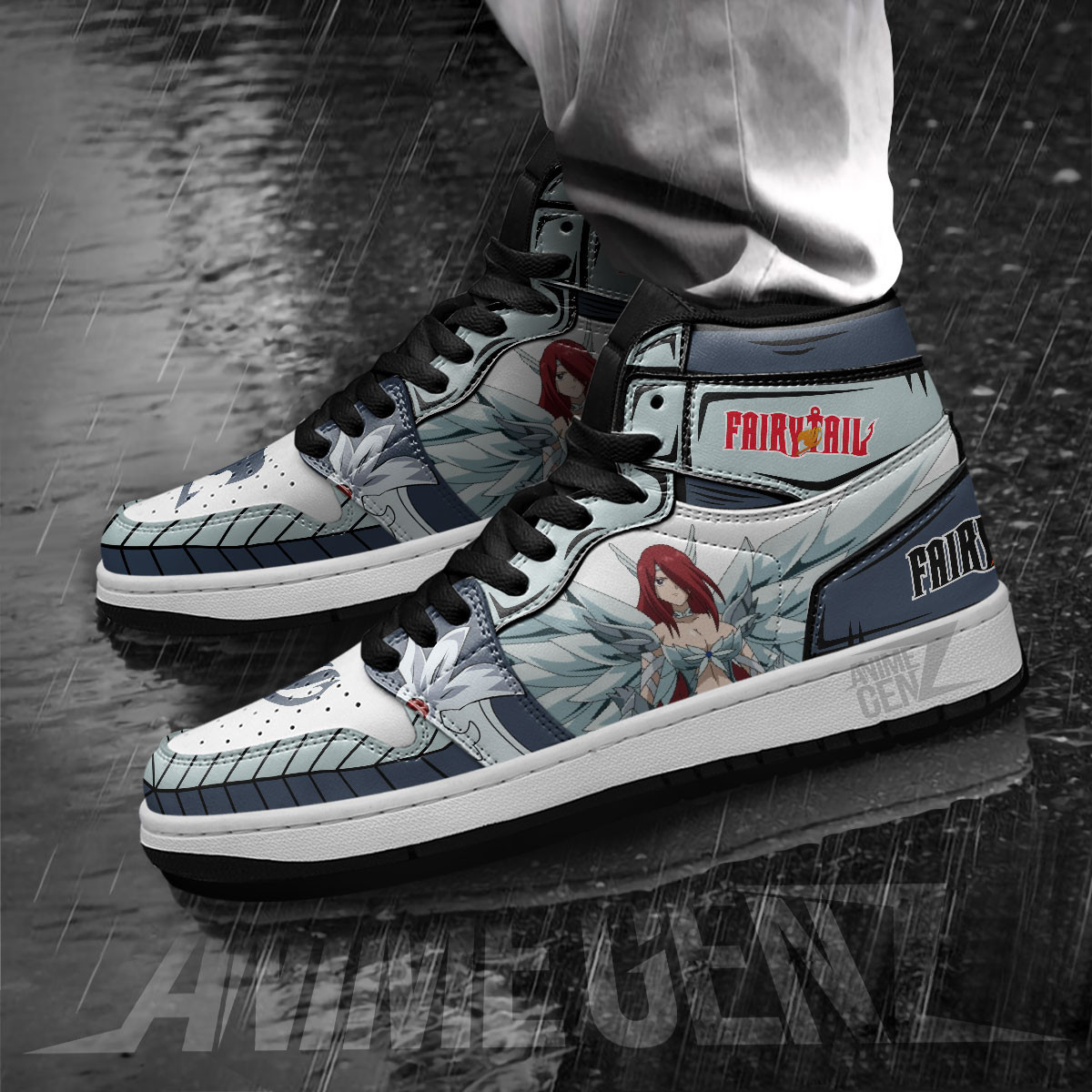 JD Sneakers Fairy Tail Erza Scarlet Custom Anime Shoes - Image 3