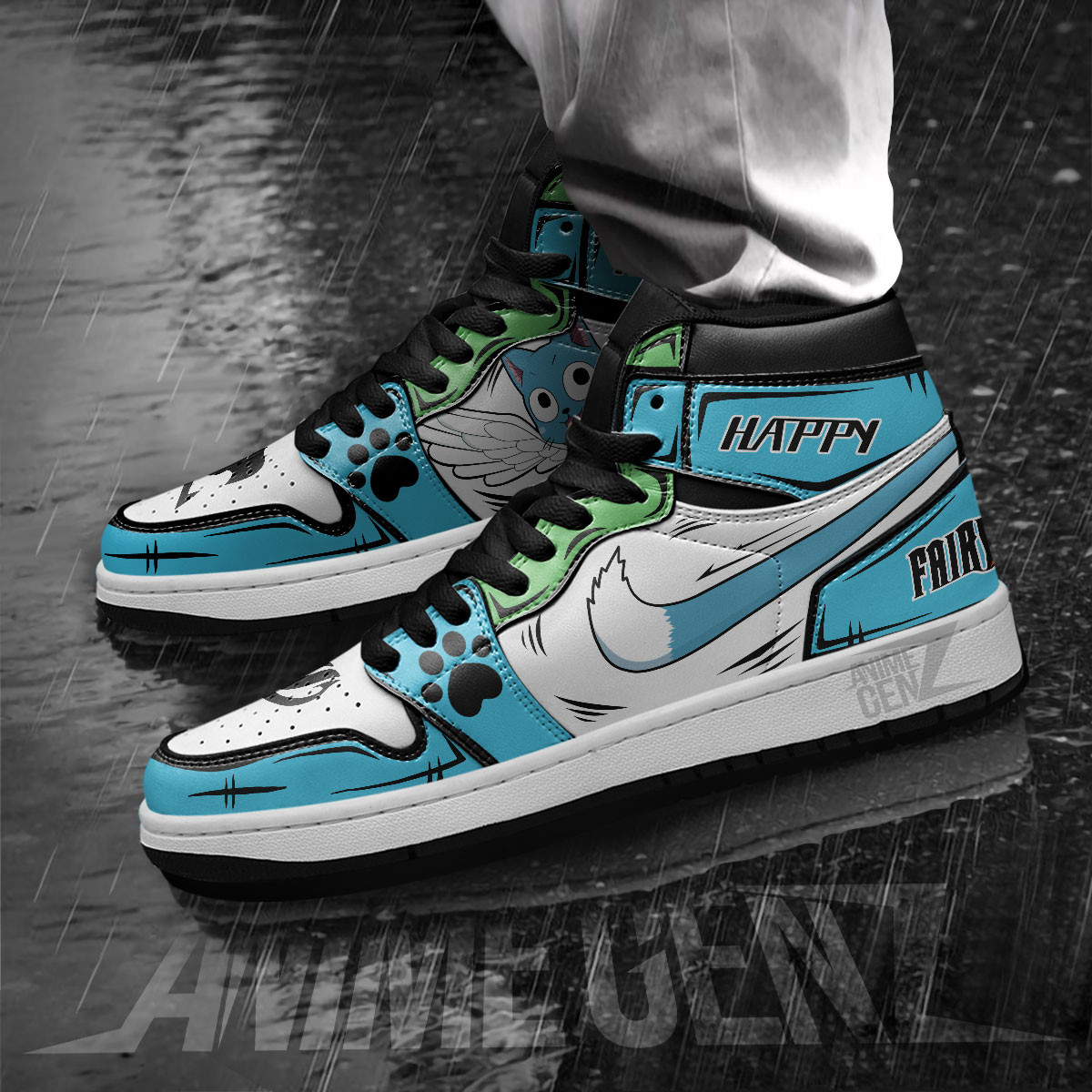 JD Sneakers Fairy Tail Happy Custom Anime Shoes - Image 3