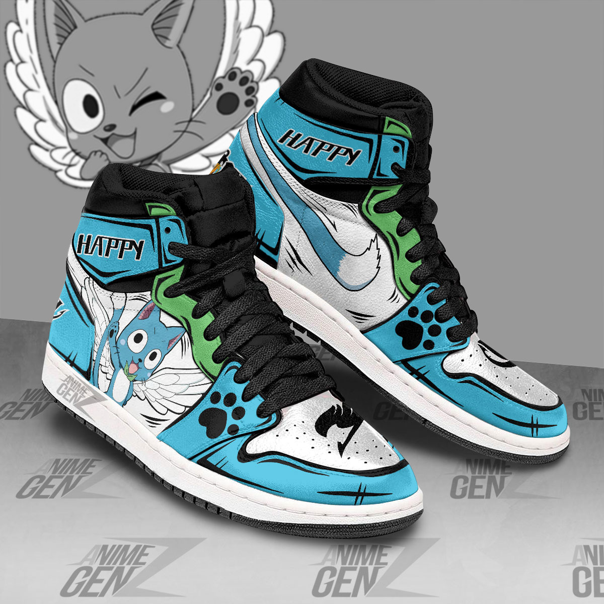 JD Sneakers Fairy Tail Happy Custom Anime Shoes - Image 2