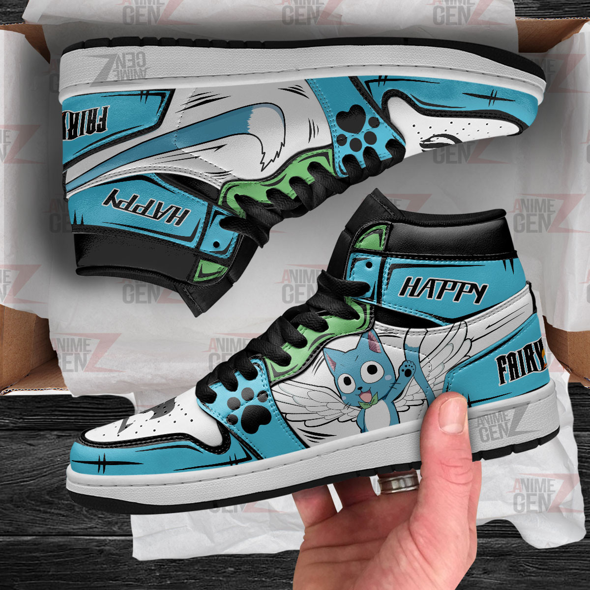 JD Sneakers Fairy Tail Happy Custom Anime Shoes - Image 4