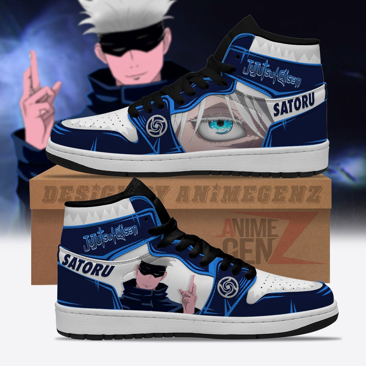 JJ Kaisen JD Sneakers Satoru Goju Custom Anime Shoes