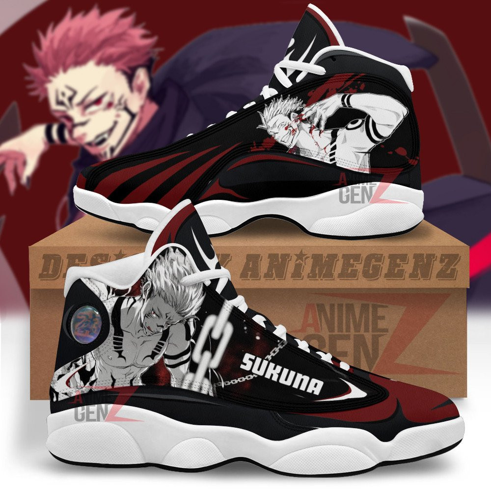 Jujutsu Kaisen Yuji Itadori X Sukana Air Jordan 13 Custom Anime Shoes