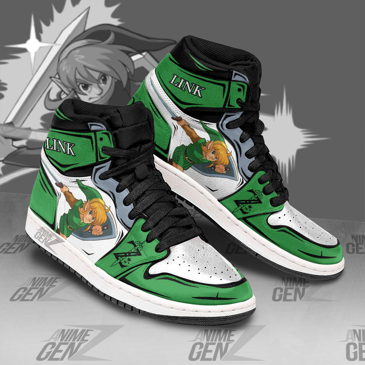 Legend Of Zelda Link JD Sneakers Custom Anime Shoes - Image 2
