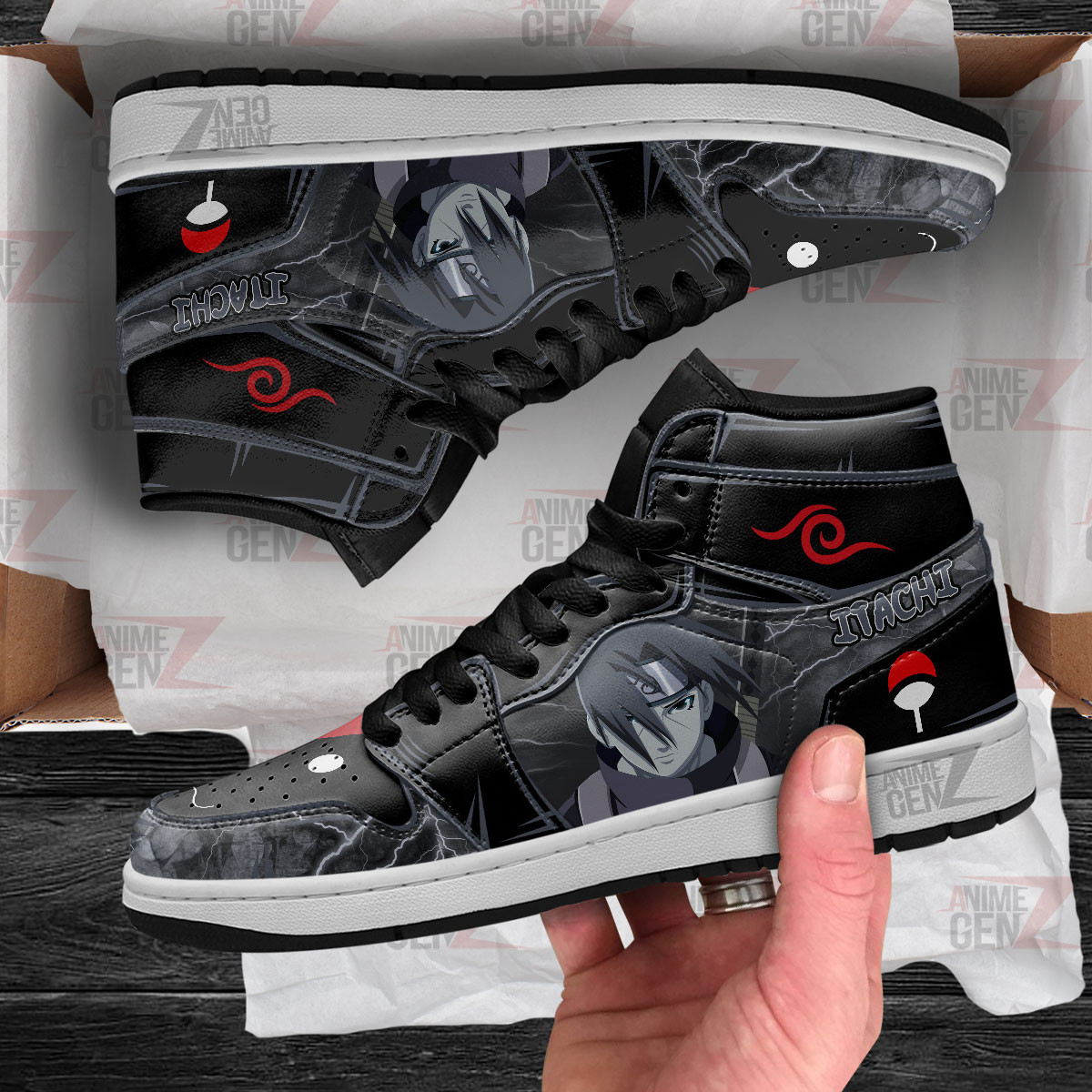Naruto Itachi Anbu Sasuke JD Sneakers Custom Anime Shoes - Image 4