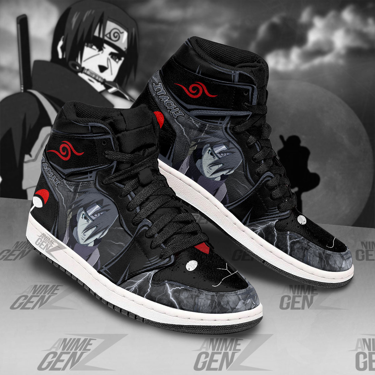Naruto Itachi Anbu Sasuke JD Sneakers Custom Anime Shoes - Image 2
