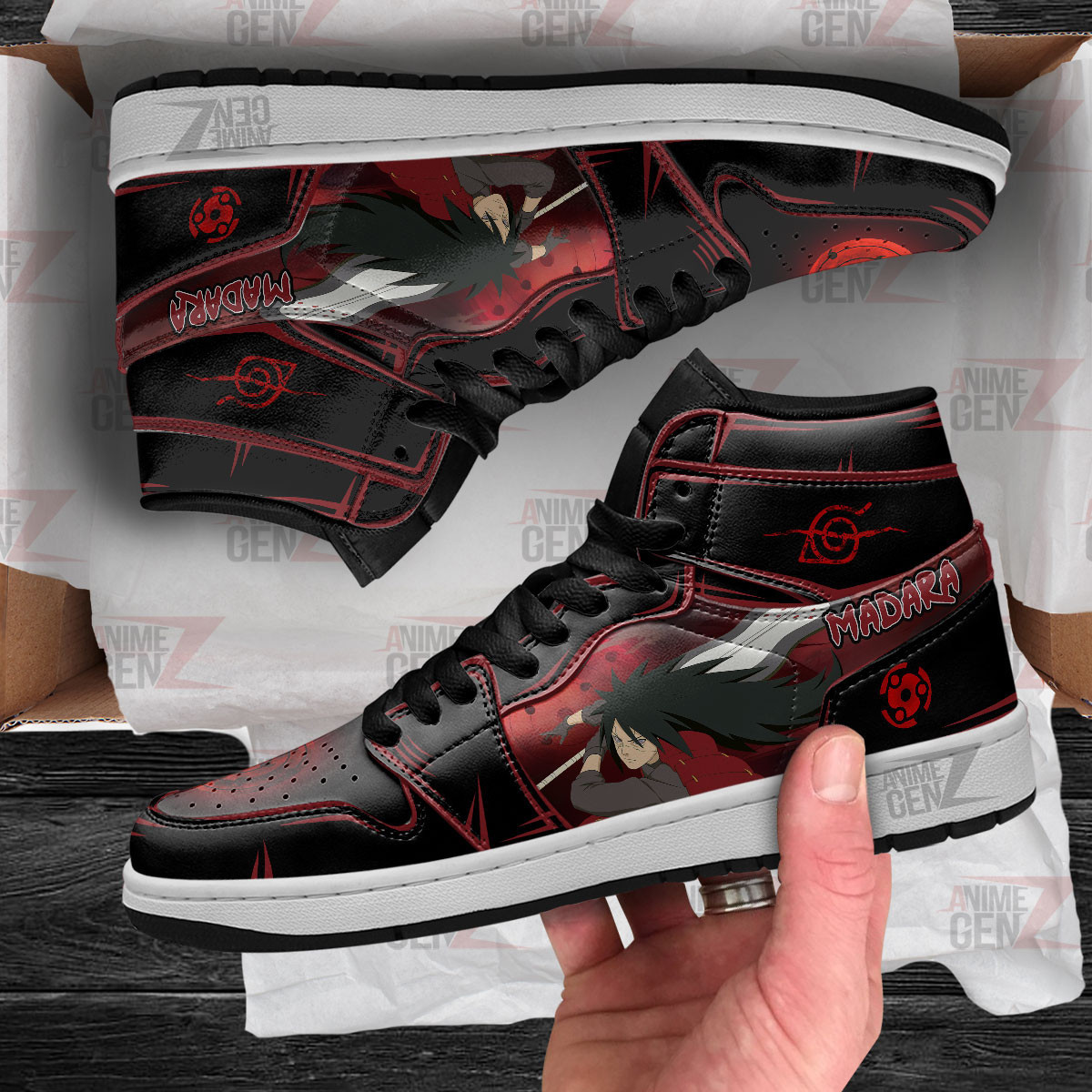 Naruto Madara Uchiha JD Sneakers Custom Anime Shoes - Image 4