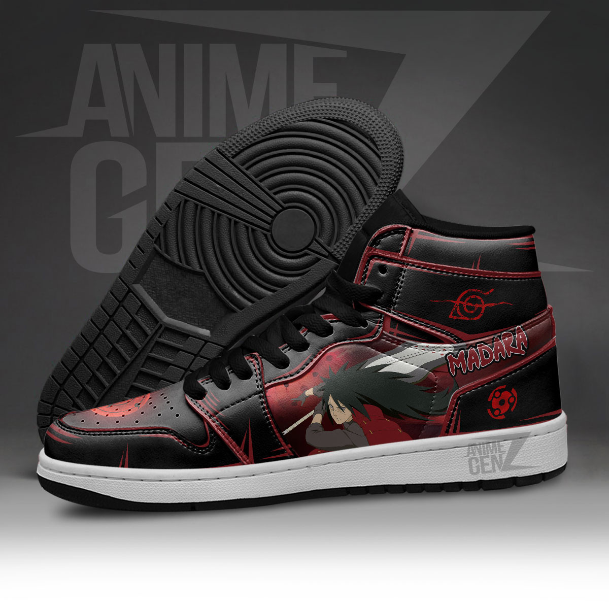 Naruto Madara Uchiha JD Sneakers Custom Anime Shoes - Image 5