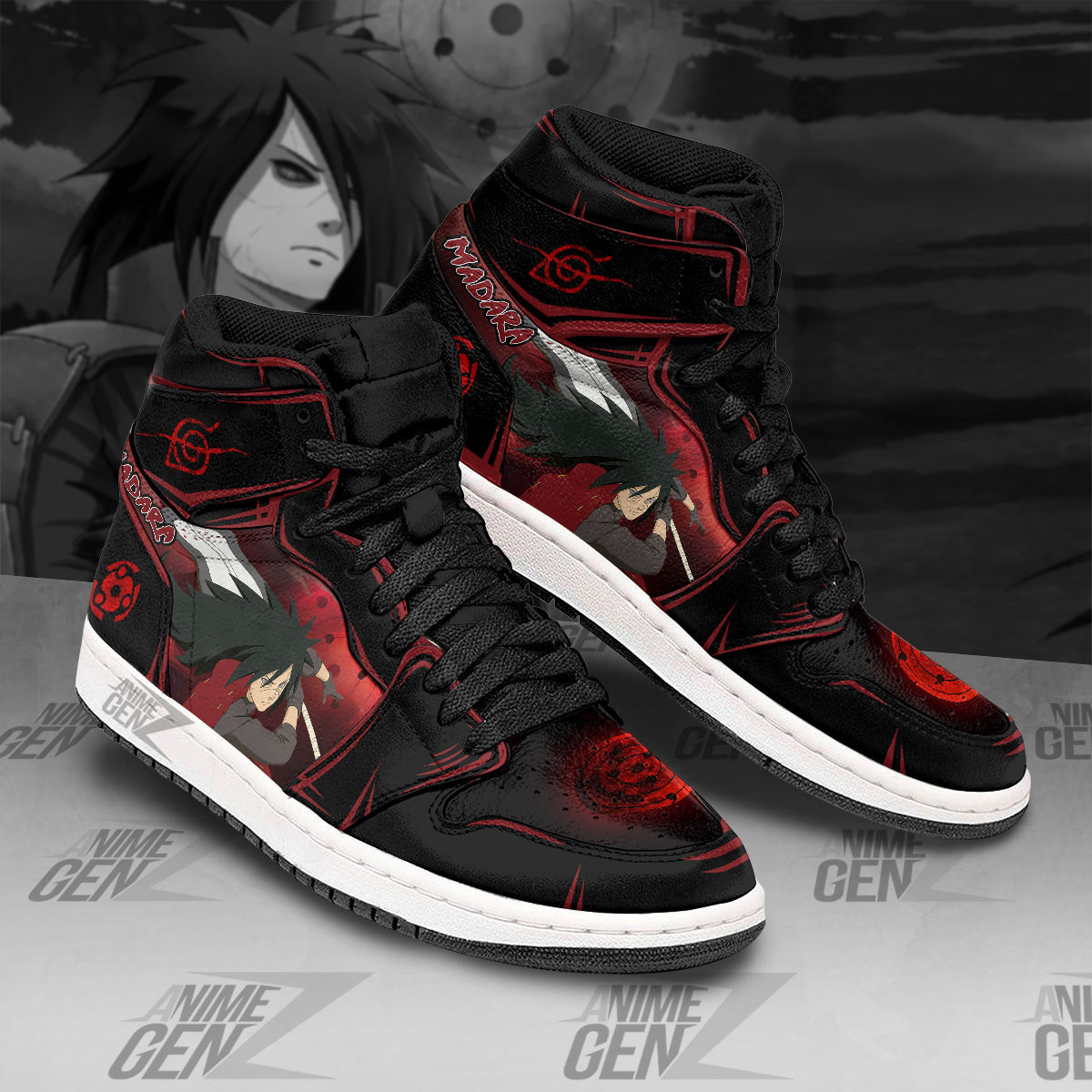 Naruto Madara Uchiha JD Sneakers Custom Anime Shoes - Image 2