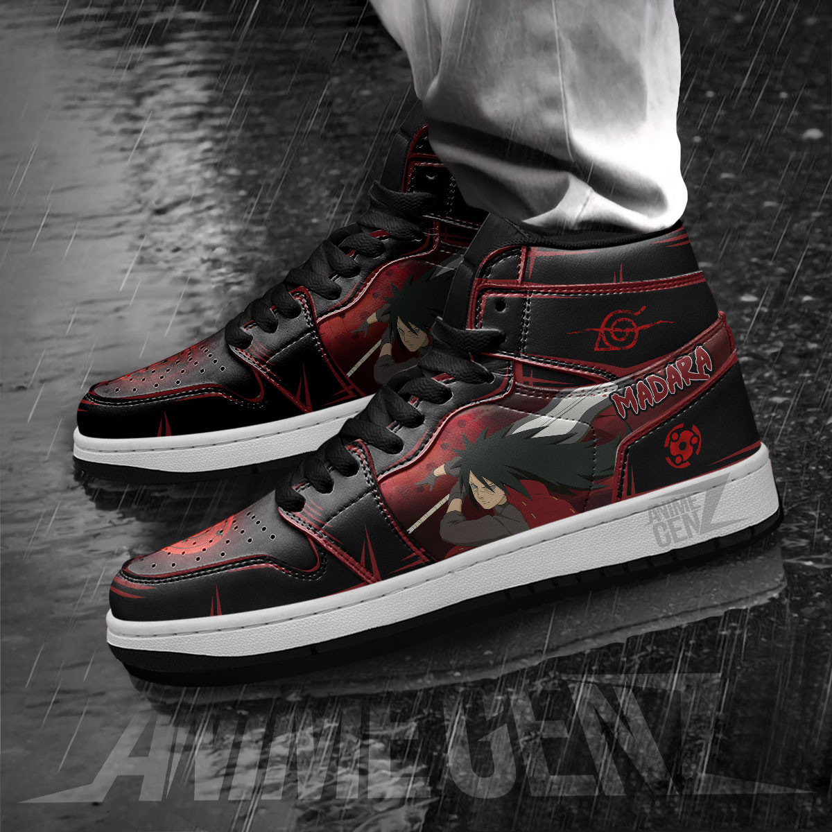 Naruto Madara Uchiha JD Sneakers Custom Anime Shoes - Image 3