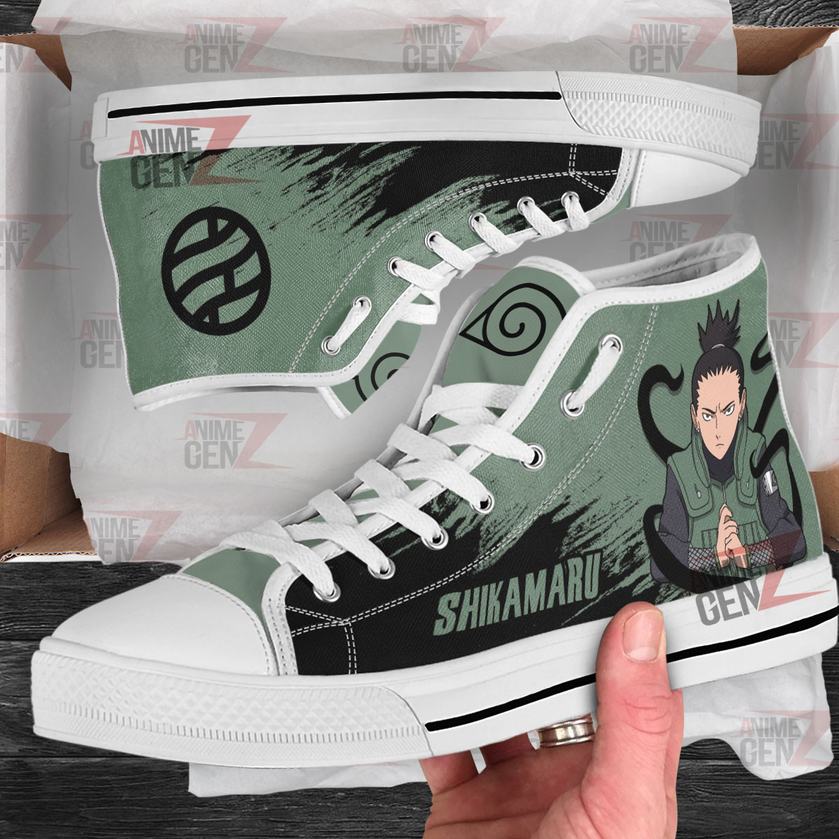 Naruto Nara Shikamaru High Top Shoes Custom Anime Shoes - Image 2