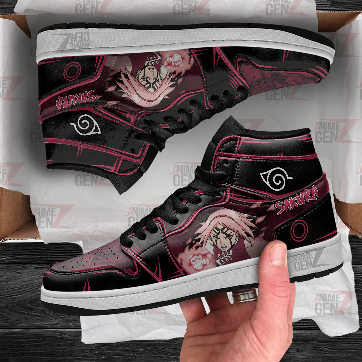 Naruto Sakura JD Sneakers Custom Anime Shoes - Image 4