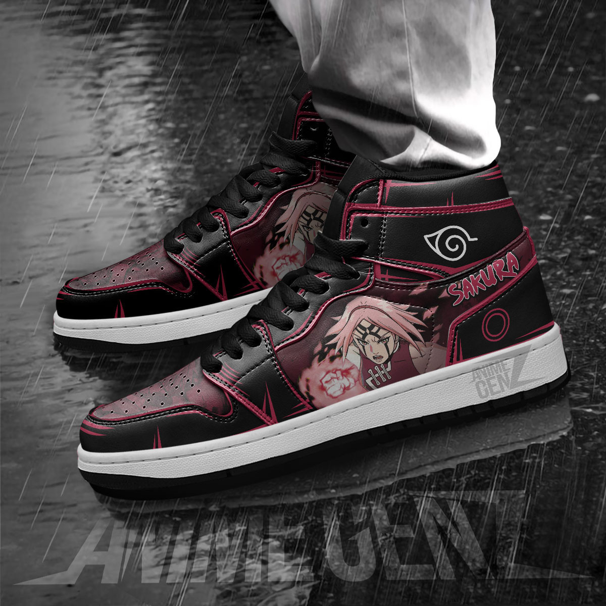Naruto Sakura JD Sneakers Custom Anime Shoes - Image 3