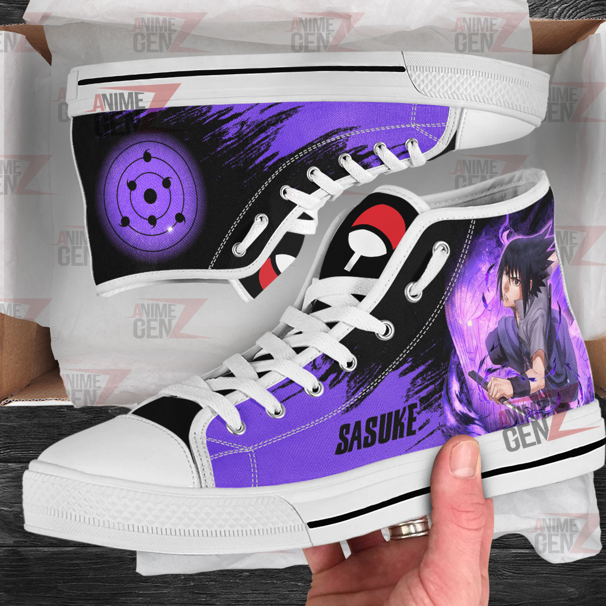 Naruto Uchiha Sasuke Susano High Top Shoes Custom Anime Shoes - Image 2