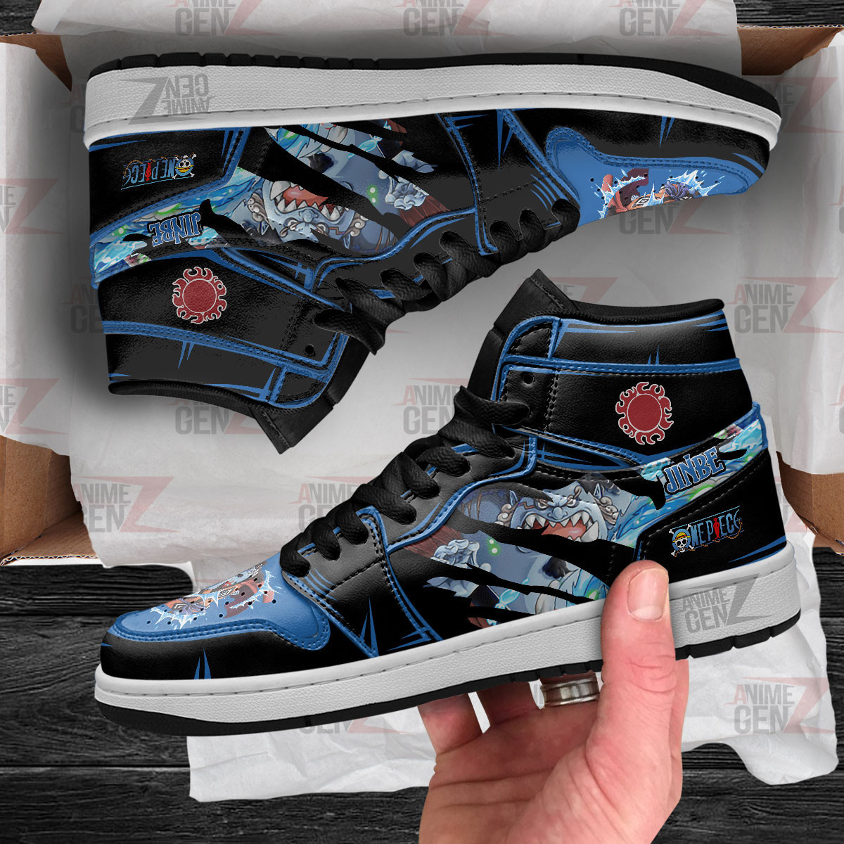 One Piece Jinbe JD Sneakers Custom Anime Shoes - Image 4