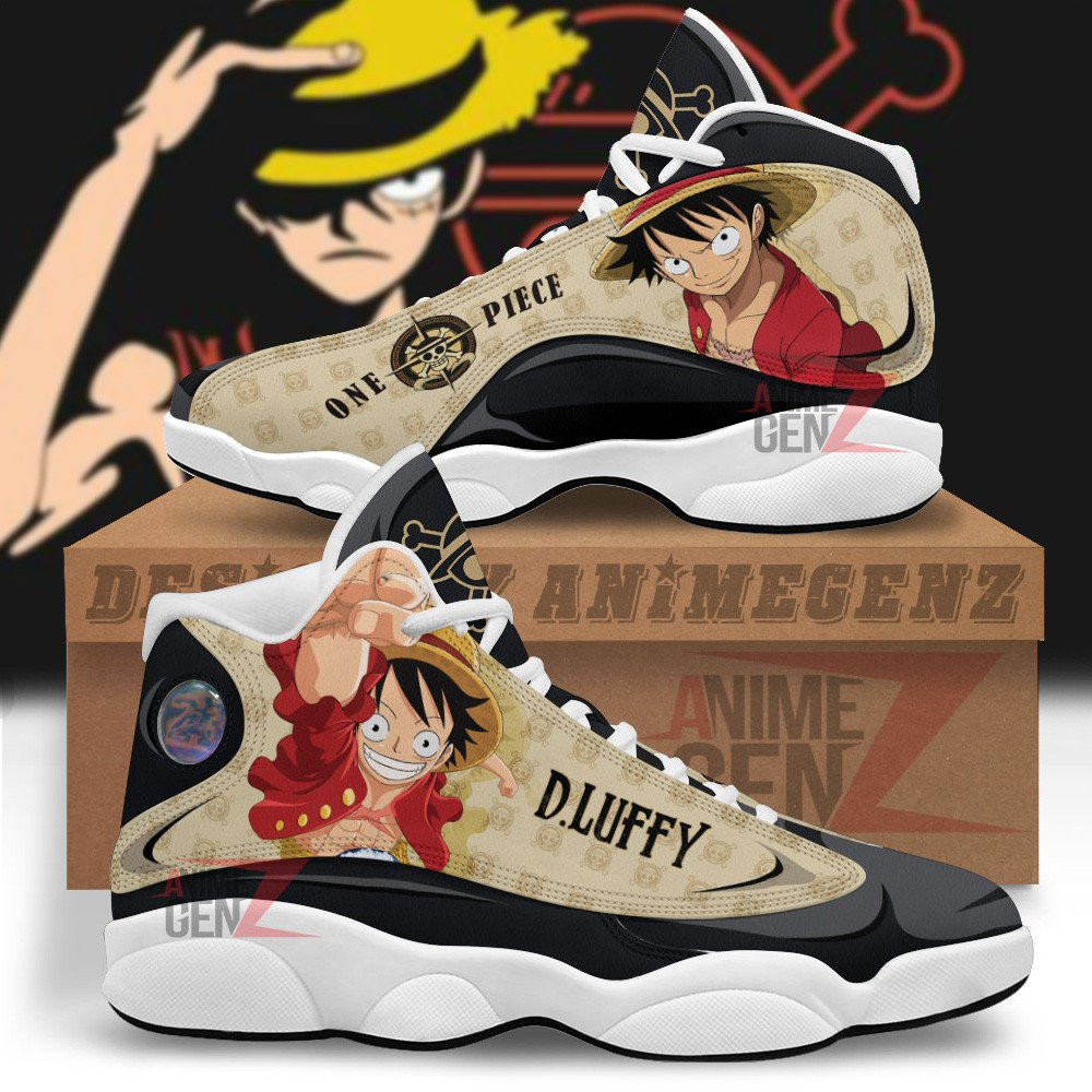 One Piece Logo Luffy Air Jordan 13 Sneakers Custom Anime Shoes