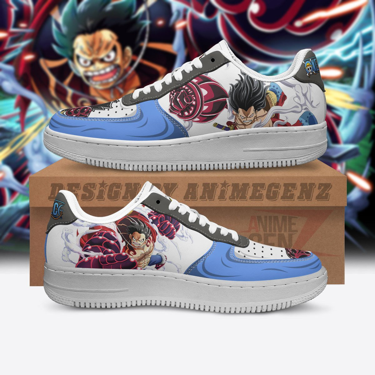 One Piece Monkey D. Luffy Gear 4 Air Sneakers Custom Anime Shoes