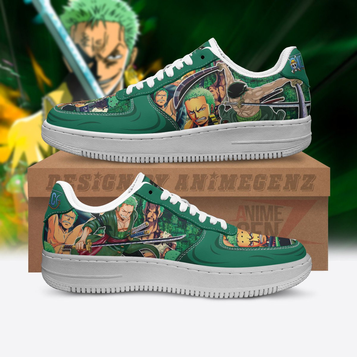 One Piece Roronoa Zoro Air Sneakers Custom Anime Shoes
