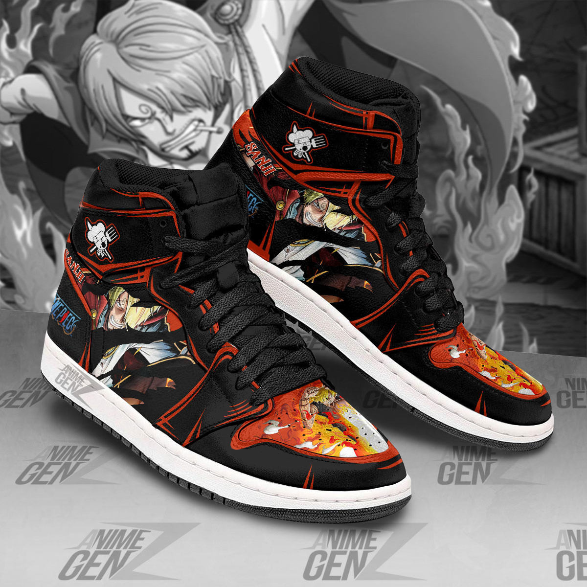 One Piece Sanji JD Sneakers Custom Anime Shoes - Image 2