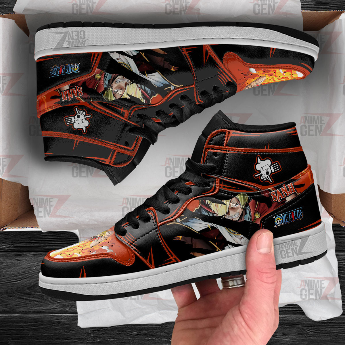 One Piece Sanji JD Sneakers Custom Anime Shoes - Image 4