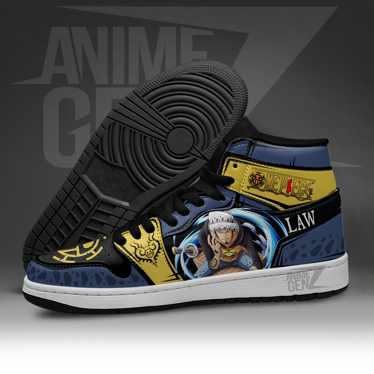 One Piece Trafalgar D. Water Law JD Sneakers Custom Anime Shoes - Image 5