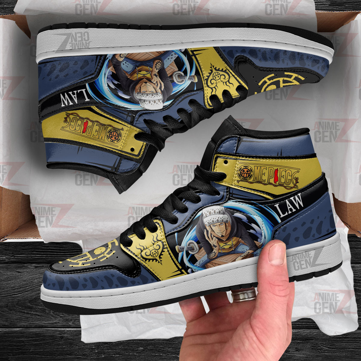 One Piece Trafalgar D. Water Law JD Sneakers Custom Anime Shoes - Image 4