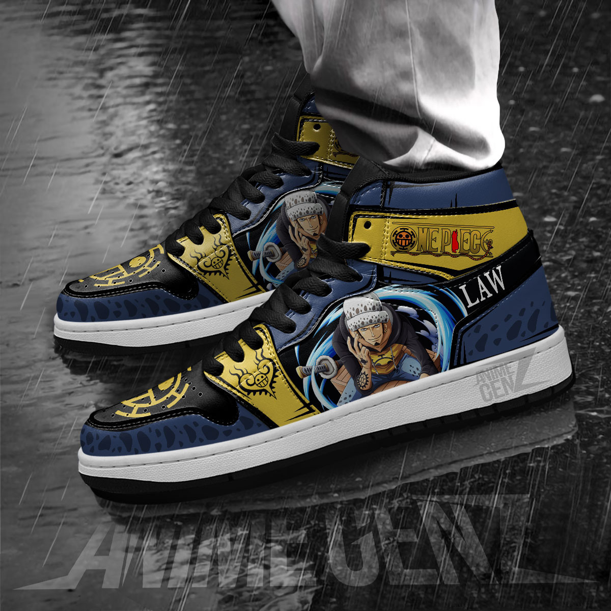 One Piece Trafalgar D. Water Law JD Sneakers Custom Anime Shoes - Image 3