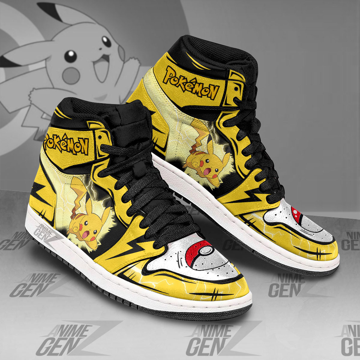Pikachu JD Sneakers Pokemon Custom Anime Shoes - Image 2