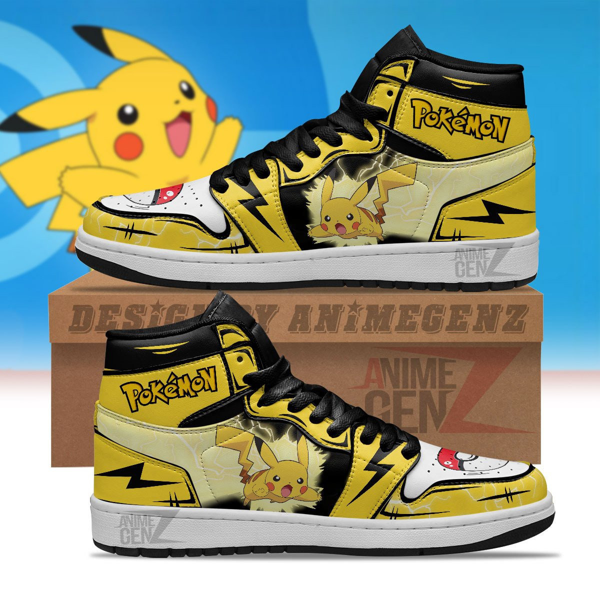 Pikachu JD Sneakers Pokemon Custom Anime Shoes
