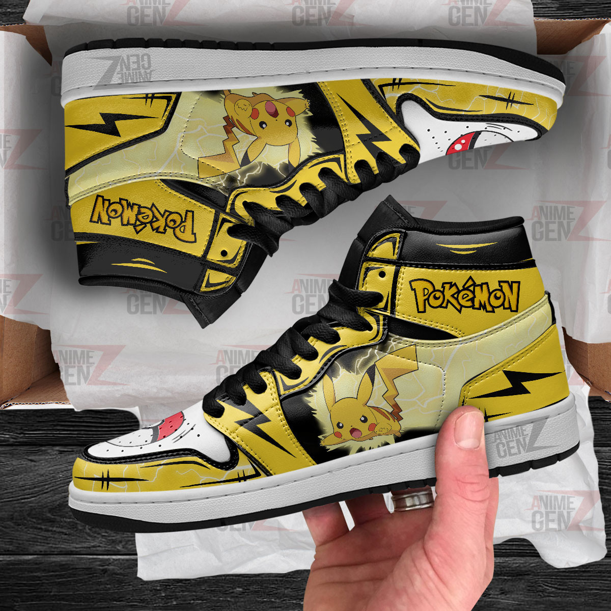 Pikachu JD Sneakers Pokemon Custom Anime Shoes - Image 4