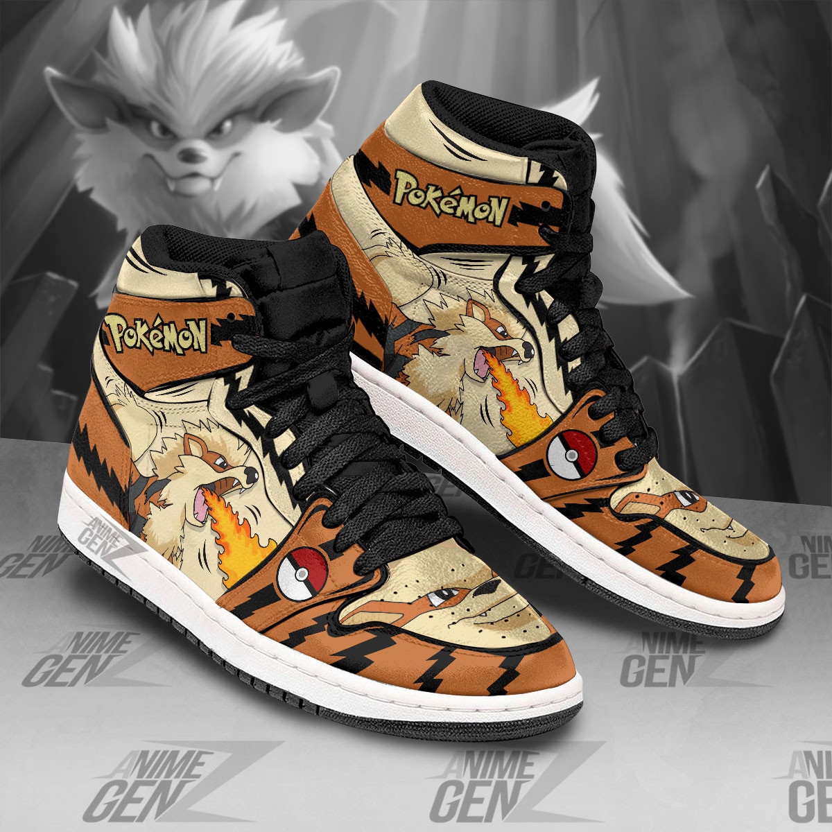Pokemon Arcanine JD Sneakers Custom Anime Shoes - Image 2