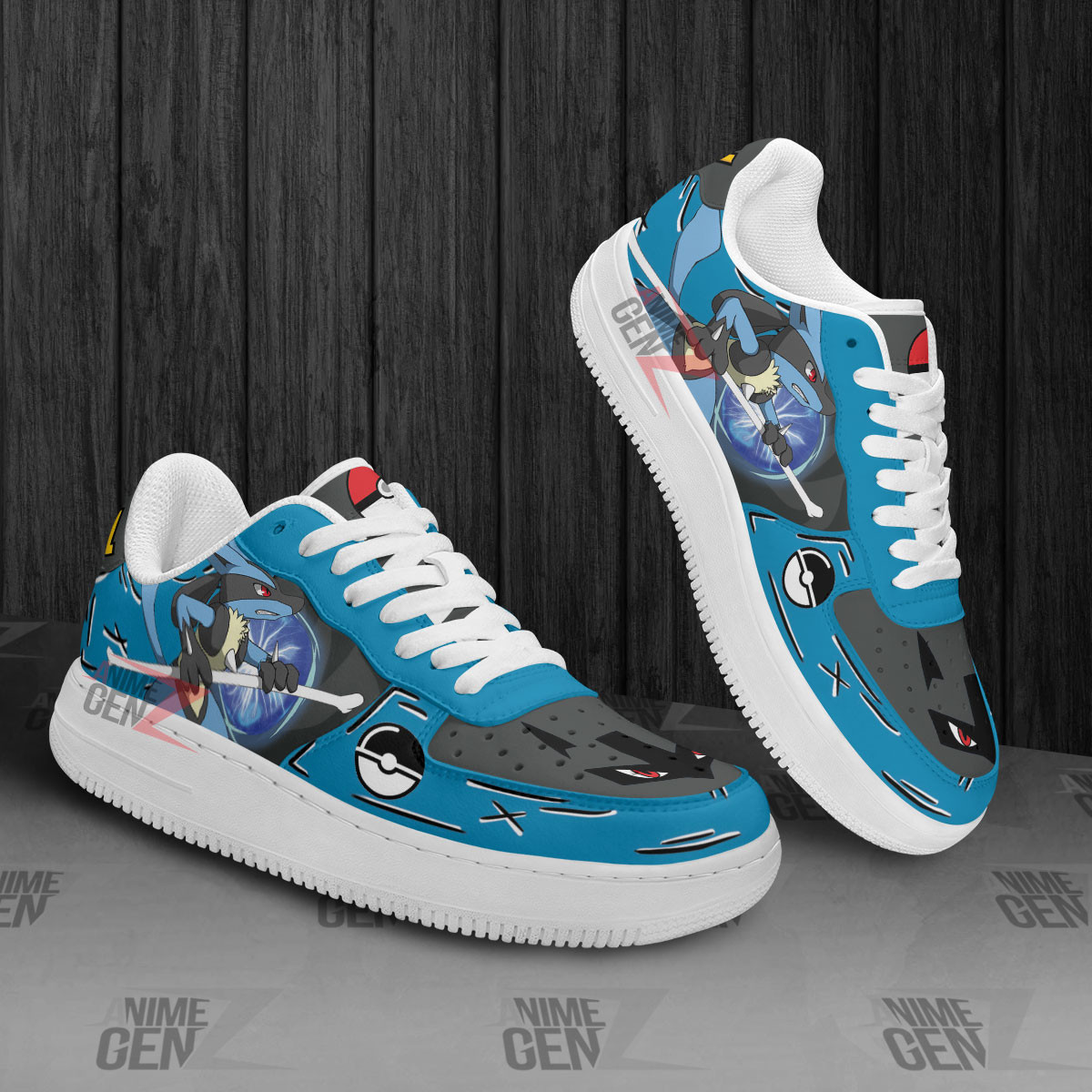 Pokemon Lucario Air Sneakers Custom Anime Shoes - Image 3