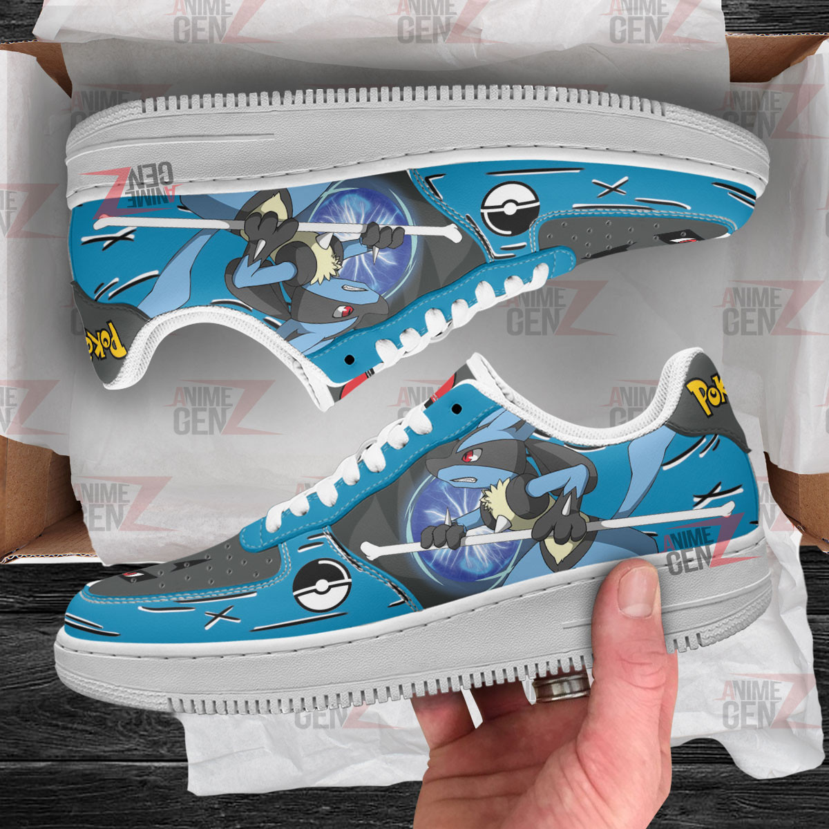 Pokemon Lucario Air Sneakers Custom Anime Shoes - Image 2