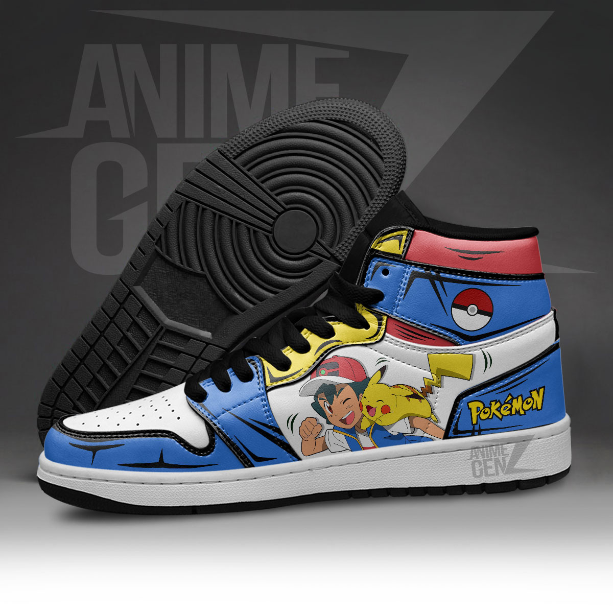 Pokemon Satoshi Pikachu JD Sneakers Custom Anime Shoes - Image 3