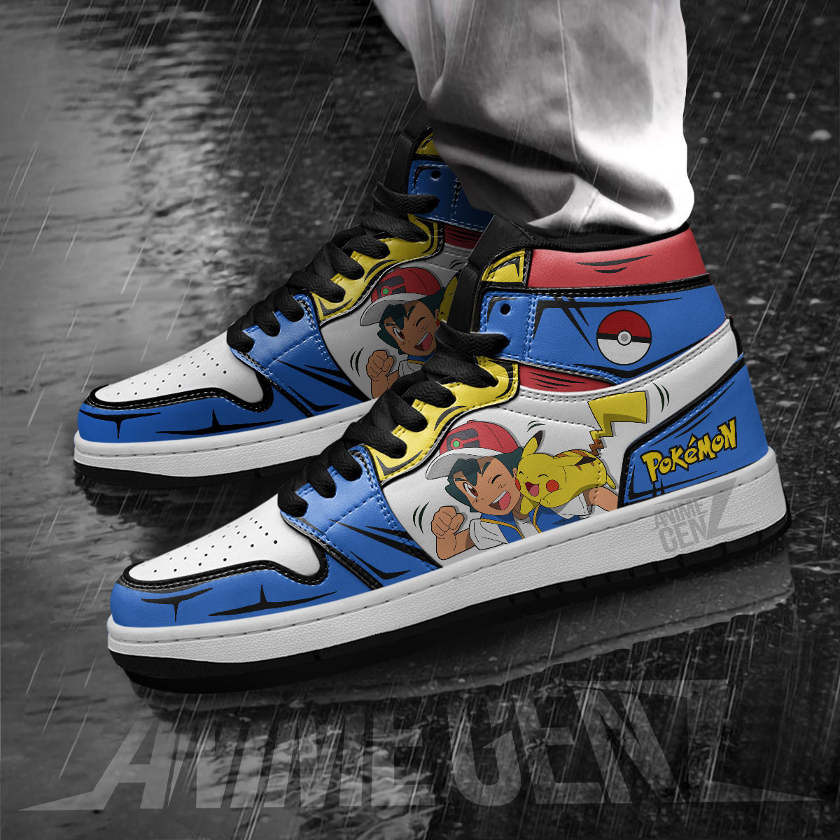 Pokemon Satoshi Pikachu JD Sneakers Custom Anime Shoes - Image 5