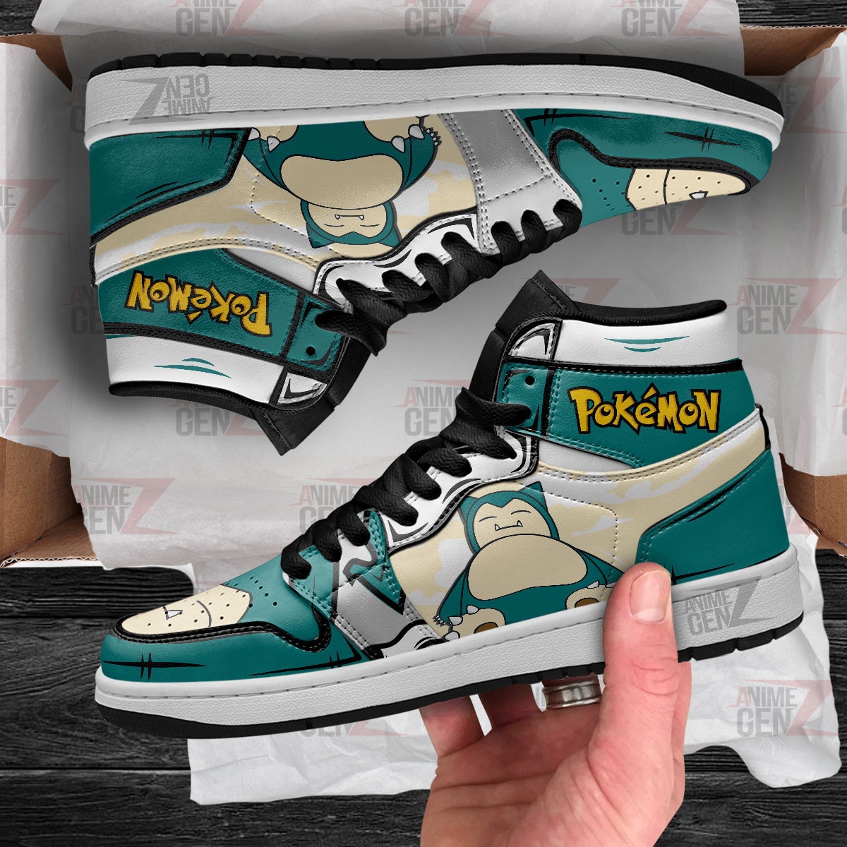 Pokemon Snorlax JD Sneakers Custom Pokemon Anime Shoes - Image 4