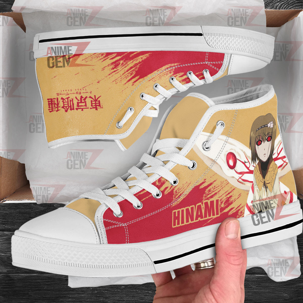 Tokyo Ghoul Hinami Fueguchi High Top Shoes Custom Anime Shoes - Image 2