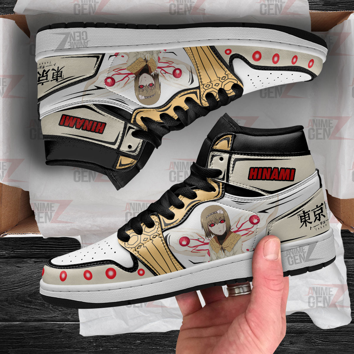 Tokyo Ghoul Hinami Fueguchi JD Sneakers Custom Anime Shoes - Image 4