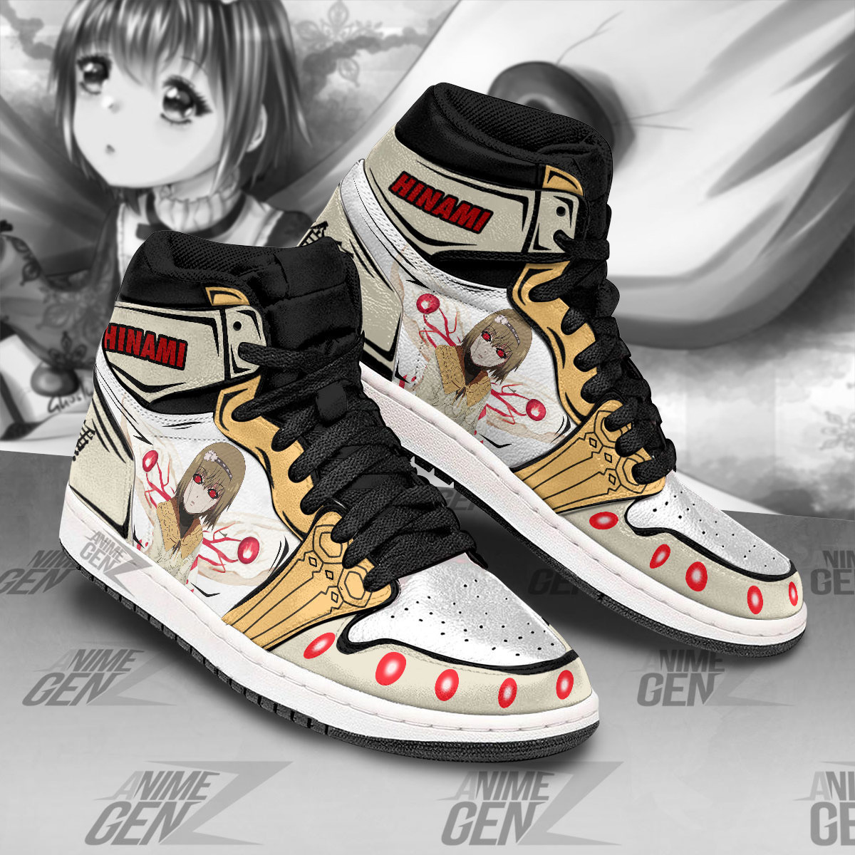 Tokyo Ghoul Hinami Fueguchi JD Sneakers Custom Anime Shoes - Image 2